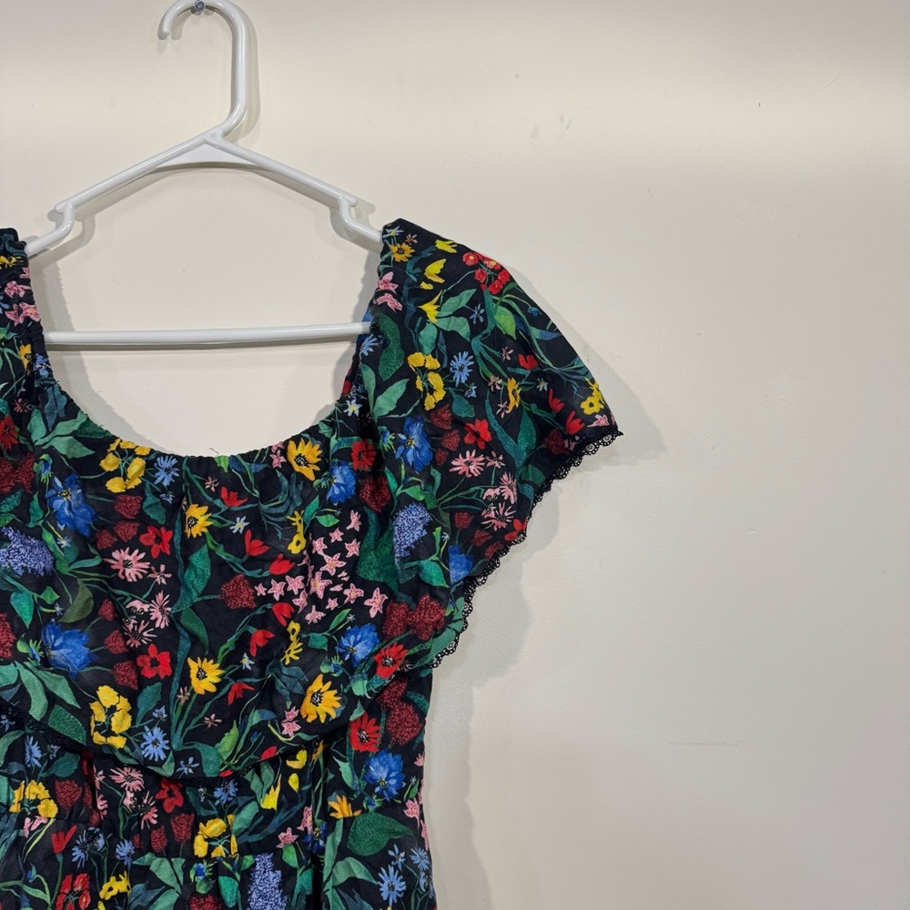 Alice + Olivia Tylie Tiered Novelty Floral Print Tiered Ruffle Strapless Dress - Picture 3 of 8